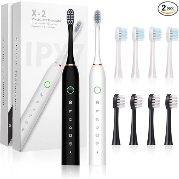 Skauerer 2 Pack Sonic Electric Toothbrush for Adults and Kids