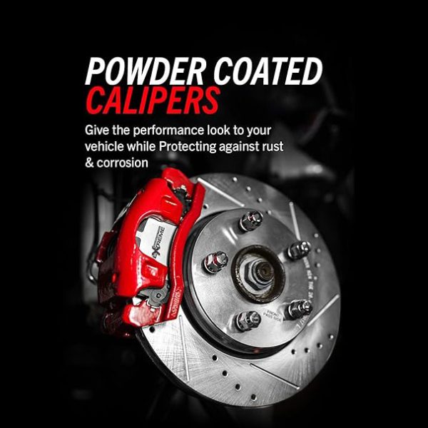 Power Stop S5054 Front Pair of High-Temp Red Powder Coated Calipers