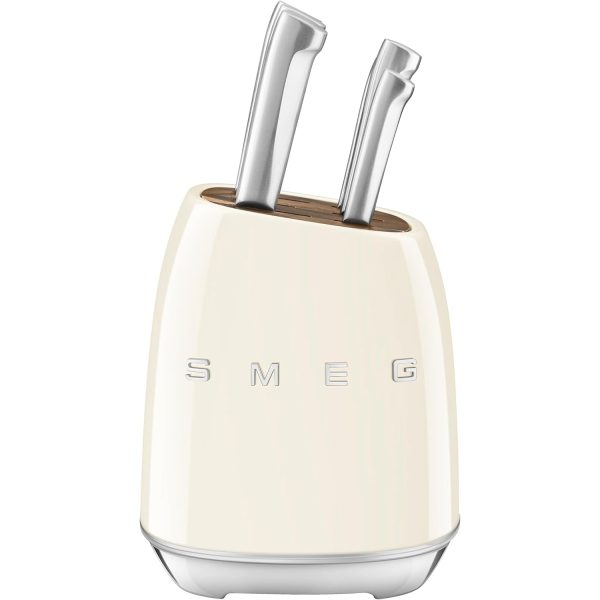 Smeg Cream Stainless Steel Knife Block Set