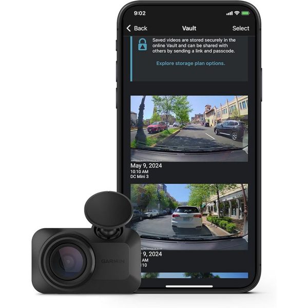 Garmin Dash Cam Mini 3, Ultracompact 1080p HD Dash Cam